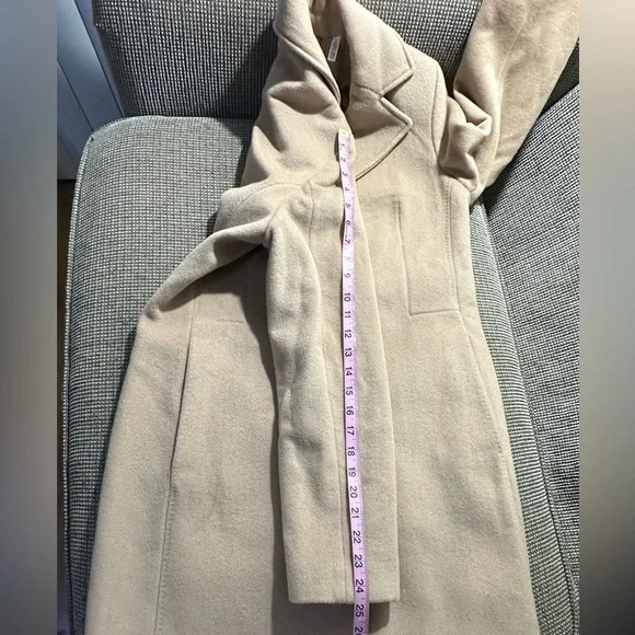 Calvin Klein Wool Polyester Cashmere Blend Tan Camel Coat Jacket - Picture 6 of 16